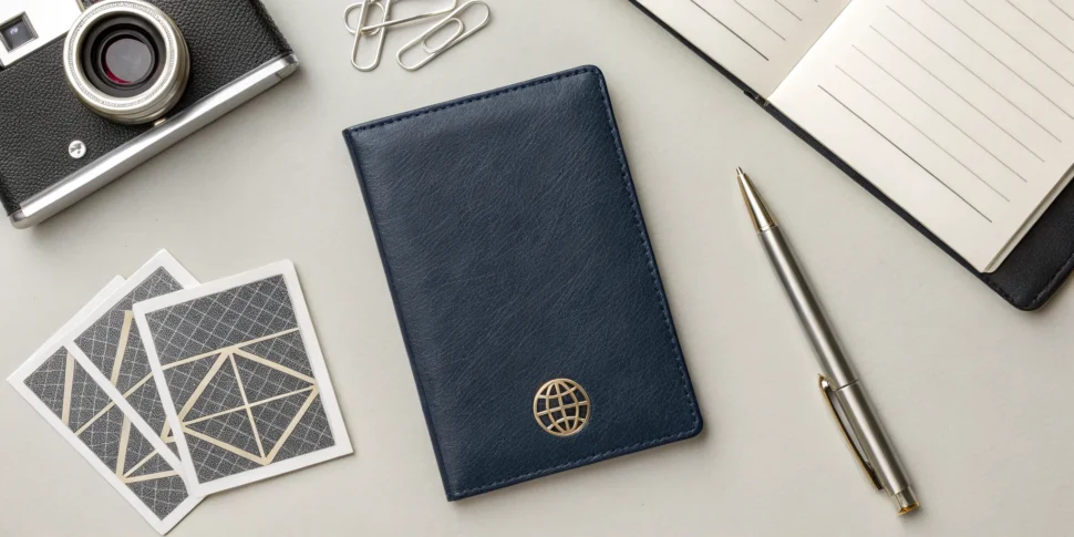 A U.S. passport and pen on a desk, ready for the application.