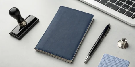 A passport and application documents for a legal name change.